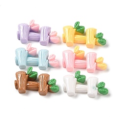 (52) Непрозрачная лаванда Непрозрачная смола декодирует кабошоны, забор с листом, разноцветные, 18.5x32x8.5 мм