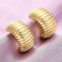 Настоящее золото 18K Серьги-гвоздики в форме буквы С из латуни, без свинца и без кадмия, долговечный, стойки покрытие, реальный 18 k позолоченный, 28x14.5 мм