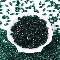 Темно-Зеленый Стеклянные бусины прозрачных цветов, овальные, темно-зеленый, 9x4 мм, отверстие : 1.2 мм, Около 1875 шт / фунт