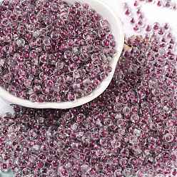 Серо-розавый Прозрачные внутри цветные стеклянные бусины, круглое отверстие, круглые, увядшая роза, 4x3 мм, отверстие : 1.4 мм, Около 6428 шт / фунт