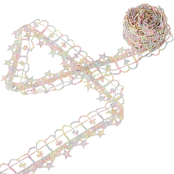 Звезда 5 лента из полиэстера с цветочным узором, цветочная кружевная отделка, для пошива одежды, звезда, 1-5/8 дюйм (40 мм)