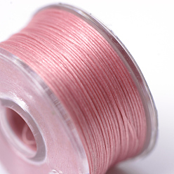 Pale Violet Red Special Coated Polyester Beading Threads for Seed Beads, Pale Violet Red, 0.1mm, about 50yards/roll