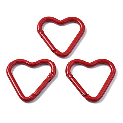 Красный Алюминиевые пружинные кольца ворот, сердце, красные, 40.2~42x43~44x4.5~6 мм