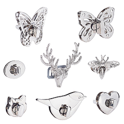 Платина 8 наборы 8 стили аксессуары из цинкового сплава сумка поворотный замок, сумочки, разнообразные, платина, 1 набор / стиль