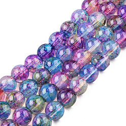 Dark Orchid Baking Paint Glass Beads Strands, Imitation Opalite, Round, Dark Orchid, 6mm, Hole: 1.3~1.6mm, about 133pcs/strand, 31.4 inch
