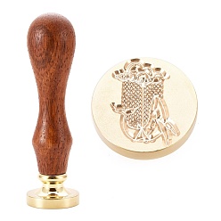 Whale Brass Wax Sealing Stamp, with Wood Handle for Post Decoration DIY Card Making, Whale Pattern, 89.5x25.5mm