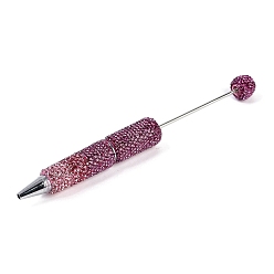 Розовый Железная ручка из бисера, шариковая ручка, с полимерной глиной горный хрусталь, для индивидуальной ручки с ювелирными бусинами, случайная подложка, светло-розовый, 149x16 мм