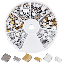 (52) Непрозрачная лаванда 450шт 6 стиль непрозрачные стеклянные бусины, 2-луночное, прямоугольные, разноцветные, 4.5~5.5x2~5.5x2~2.5 мм, отверстие : 0.5~0.8 мм