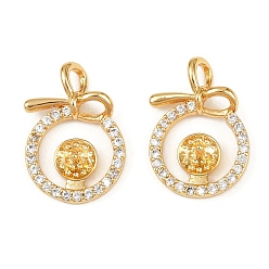 Настоящее золото 18K Латунные микропейв прозрачные кубические циркониевые шпильки, долговечный, без никеля , реальный 18 k позолоченный, 15.5x11.5x4.5 мм, отверстие : 3x2.5 мм