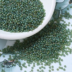 (RR158FR) Матовый Прозрачный Оливковый AB Миюки круглые бусины рокайль, японский бисер, (rr 158 fr) прозрачный матовый оливковый, 11/0, 2x1.3 мм, Отверстие: 0.8 мм, о 1100 шт / бутылка, 10 г / бутылка