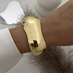 Золотой Шарнирные браслеты из сплава для женщин, золотые, 5/8~1-5/8 дюйм (1.7~4 см), внутренний диаметр: 2-3/8~2-1/2 дюйм (6~6.5 см)