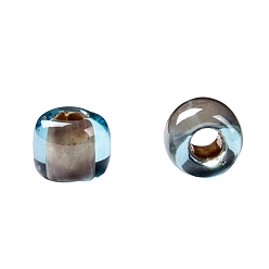 (1072) Cocoa Lined Aqua TOHO Round Seed Beads, Japanese Seed Beads, (1072) Cocoa Lined Aqua, 11/0, 2.2mm, Hole: 0.8mm, about 5555pcs/50g