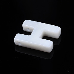 Letter A~Z 26Pcs 26 Style Natural Freshwater Shell Beads, Seashell Color, Letter A~Z, 10x5.5~10x1.5~2.5mm, Hole: 0.7mm, 1pc/style