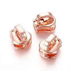 Rose Gold Zinc Alloy Zipper Puller, Garment Accessories, Rose Gold, 10x9x8.6mm, Hole: 4.5x2mm