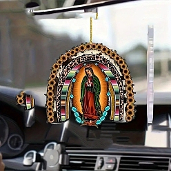 Разноцветный Акриловые подвесные украшения Девы Марии, для украшения зеркала заднего вида автомобиля, красочный, Кулон : 80 мм