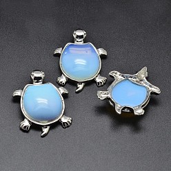 Опал Латунные подвески из опалита, без кадмия и без свинца, 42x32x10 мм, отверстие : 5.5x3.5 мм