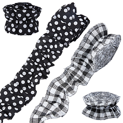 Mixed Shapes 6 рулоны 2 стили полиэстеровых гофрированных лент, тканевый ремешок для одежды и аксессуаров, разнообразные, 2-1/4 дюйм (58 мм)