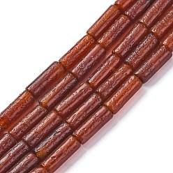Красный Агат Природного сердолика нитей бисера, окрашенная и подогревом, колонка, 16x6 мм, отверстие : 1.6 мм, около 25 шт / нитка, 15.35'' (39 см)