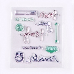 Word Silicone Stamps, for DIY Scrapbooking, Photo Album Decorative, Cards Making, Word, 7.6x9.2x0.3cm