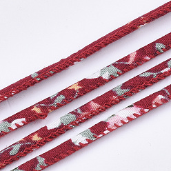 Rot Runde Tuch Schnüre, Blumenmuster, rot, 3 mm, ca. 10.93 Yards (10 m)/Rolle
