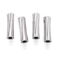 Платинированный Spacer бисер латунные, без кадмия, без никеля и без свинца, трубка, Реальная платина, 10x2.5 мм, отверстие : 1.4 мм