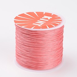 Pink Round Waxed Polyester Cords, Pink, 0.6mm, about 76.55 yards(70m)/roll
