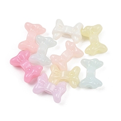 (52) Непрозрачная лаванда Пластиковые бусины, имитация желейных бусин, бантом, разноцветные, 11x15x7 мм, отверстие : 4 мм, 1041 шт / 500 г