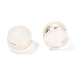 Серебро Пластиковые ушные гайки tpe, с 316 фурнитурой из хирургической нержавеющей стали, спинки для серьги, полукруглые / купольные, серебряные, 6x6.5 мм