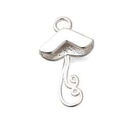 Серебро Латунные подвески, зонтик прелести, без кадмия и без свинца, долговечный, стойки покрытие, пятиконечную звезду, серебряные, 17x11x4 мм, отверстие : 2 мм