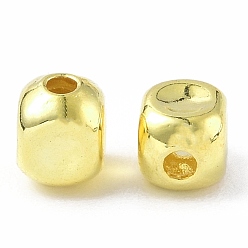 Real 18K Gold Plated Brass Beads, Cadmium Free & Nickel Free & Lead Free, Cube, Real 18K Gold Plated, 2x2x2mm, Hole: 0.6mm