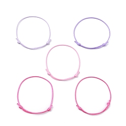 (52) Непрозрачная лаванда 5шт. 5 цвета, экологически чистый корейский вощеный полиэфирный шнур, для изготовления регулируемого браслета, разноцветные, внутренний диаметр: 3-1/8~3-1/4 дюйм (7.9~8.15 см), 1 шт / цвет