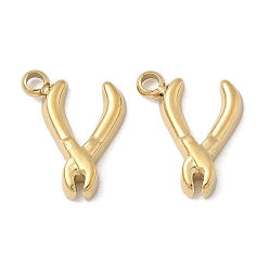 Настоящее золото 18K 304 подвески из нержавеющей стали, плоскогубцы, ионное покрытие (ip), реальный 18 k позолоченный, 13x10.5x2.5 мм, отверстие : 1.6 мм