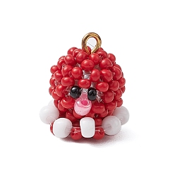 Красный Бисер бисерные подвески, подвеска в виде осьминога, красные, 16.5x13.5x13.5 мм, отверстие : 1.8 мм