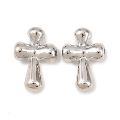 Платина Крестообразные латунные бусины, стойки покрытие, долговечный, без кадмия и без свинца, платина, 18x12x5 мм, отверстие : 1.6 мм