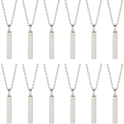 Нержавеющая Сталь Цвет 12 наборы 201 прямоугольные подвески из нержавеющей стали, не тускнеет, цвет нержавеющей стали, 20.08 дюйм (51 см)