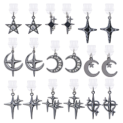 Платина 18 шт. 9 стильные мобильные пылезащитные заглушки из ПВХ, Сплав с подвесками, разнообразные, платина, 32~39 мм