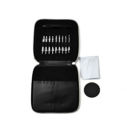 Платина Набор инструментов для ручного вязания своими руками для начинающих, включая футляр для хранения, набор алюминиевых крючков для вязания, пластиковая ручка, ткань, платина, мешок: 17.5x17x2.6 см