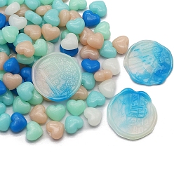 Светло-Синий Частицы сургуча, для ретро печать печать, сердце, голубой, упаковка: 125x90мм, около 95~100 шт / упаковка