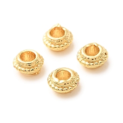 Golden Brass Beads, Flat Round, Rack Plating, Long-Lasting Plated, Golden, 4.5x2.5mm, Hole: 2.2mm