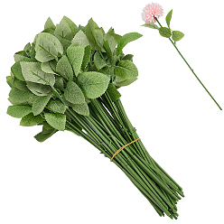 Olive Drab 65Pcs Plastic Artificial Rose Branch, for Floral Arrangements, Olive Drab, 350x98x5mm