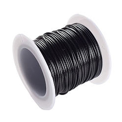Черный 10М шнуры с круглой вощеной полиэфирной нитью, макраме ремесленная нить для изготовления ювелирных изделий, чёрные, 1 мм, около 10.94 ярдов (10 м) / рулон