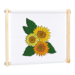 Бланшированный Миндаль Пяльцы для вышивания из дерева с регулируемой шириной, рамка для вышивания, с ПВХ-зажимом, железная гайка и винт, пяльцы для вышивки крестом, прямоугольные, бланшированный миндаль, 44x35x2.7 см