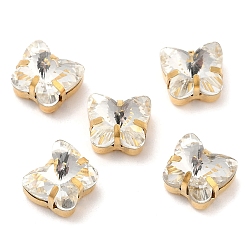Кристалл Бабочка пришиваем стразы, многожильных ссылки, k5 стеклянный хрусталь с латунными зубцами, кристалл, 9x10x7.5 мм, отверстие : 1 мм