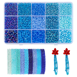 (52) Непрозрачная лаванда 195 Стеклянный бисер в стиле g 15, прозрачные цвета радуги, серебряная линия круглое отверстие, матового цвета, Цейлон, круглые бусинки, разноцветные, 2~4 мм, отверстие : 1~1.5 мм, о 13 г / стиль