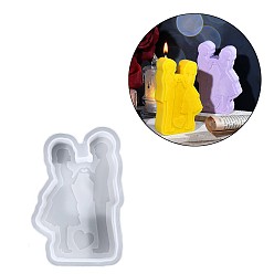 Белый Силиконовые формы для дня святого валентина своими руками, для пар изготовление свечей, белые, 109x67x22.5 мм, внутренний диаметр: 100.5x59.5 мм