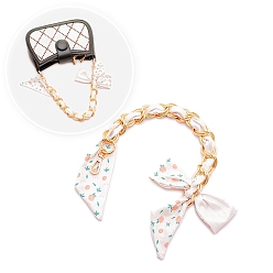 Легкий Лосось Алюминиевые цепи-удлинители для сумок, с застежками из сплава и лентой-бантом, для замены ремней для мешков, светлый померанцевый, 340~400 мм