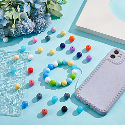 (52) Непрозрачная лаванда 8 наборы 8 стили круглые пищевые силиконовые бусины экологически чистые набор, разноцветные, 12 мм, отверстие : 2 мм, 1 набор / стиль