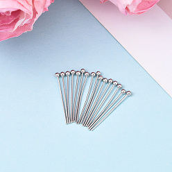 Платинированный Контакты латунь шаровой головкой, без никеля , Реальная платина, 20x0.6 мм, Руководитель: 2 mm