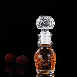 Цветок Стеклянный графин для вина, графин для ликера с герметичной пробкой, для домашней вечеринки, прозрачные, цветок, 4.5x11.7 см, емкость: 50 мл (1.69 жидких унций)