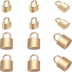 Golden 304 Stainless Steel Charms, Padlock, Golden, 12.5~15.5x7.5~9.5x4.5~5mm, Hole: 3x4.5mm, 12pcs/box